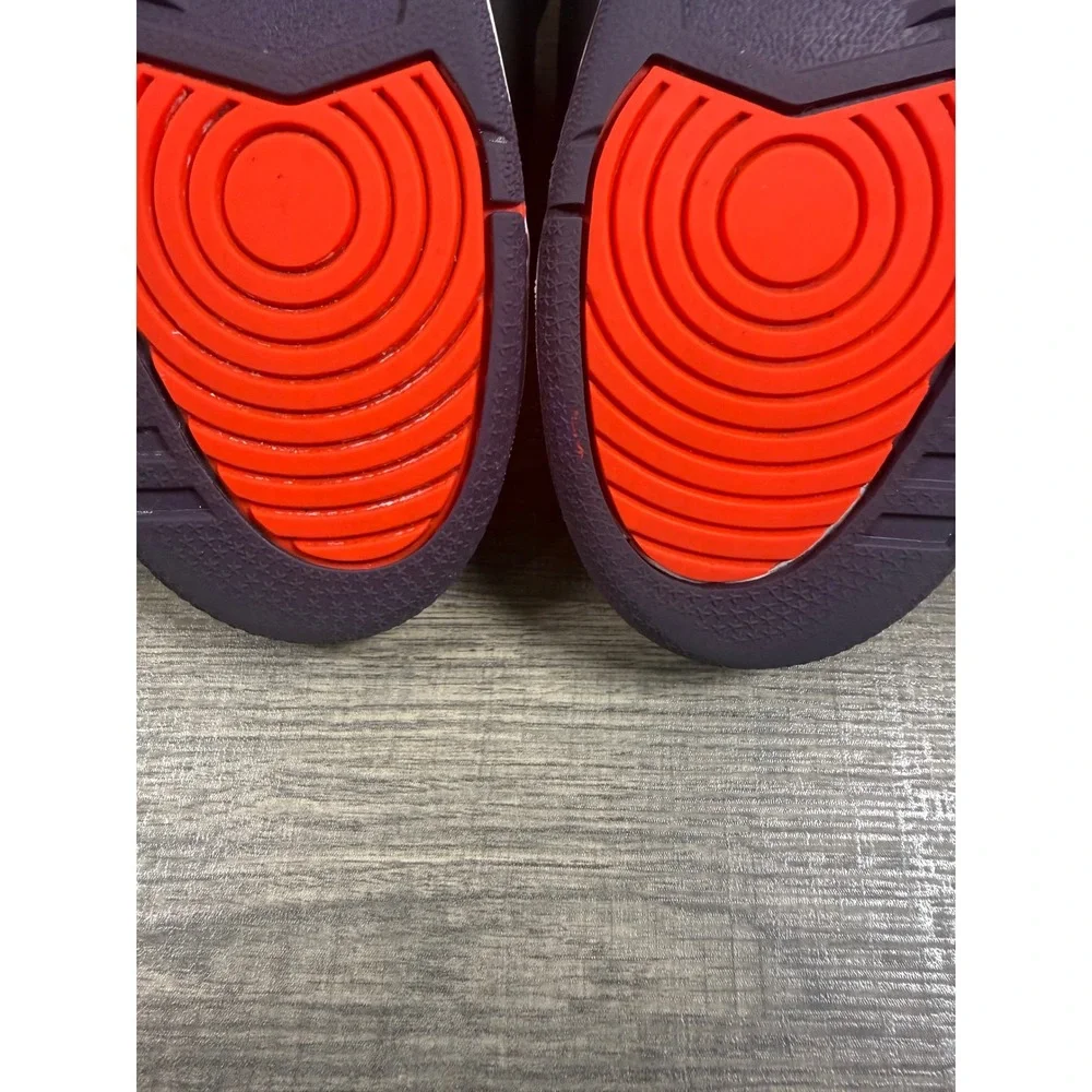 Nike Air Jordan 3 Retro GS Bright Crimson Black Purple 398614-005 Size 6Y